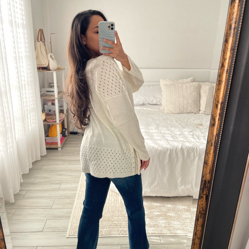 Avenue Cream Crew Neck Sweater - Picture 4 of 5